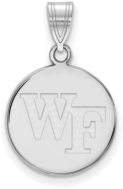 Image of Sterling Silver Wake Forest University Medium Disc Pendant by LogoArt (SS033WFU)