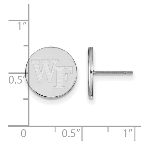 Sterling Silver Wake Forest University Small Disc Earrings by LogoArt