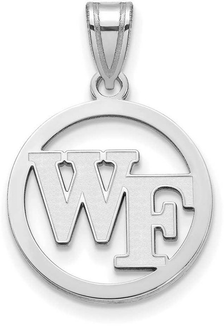 Image of Sterling Silver Wake Forest University Small Pendant in Circle by LogoArt