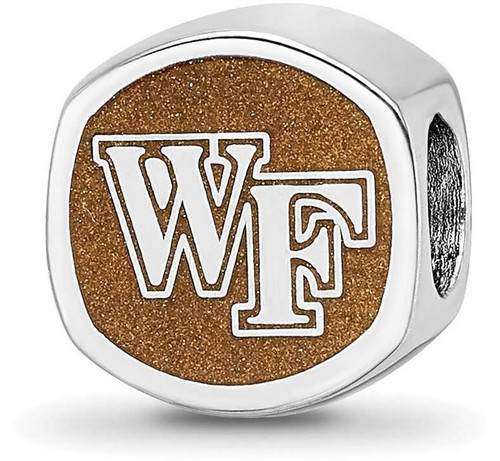 Image of Sterling Silver Wake Forest University WF PRIMARY Double Logo Bead by LogoArt