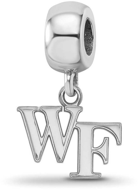 Image of Sterling Silver Wake Forest University XSmall Dangle Bead Charm LogoArt SS029WFU