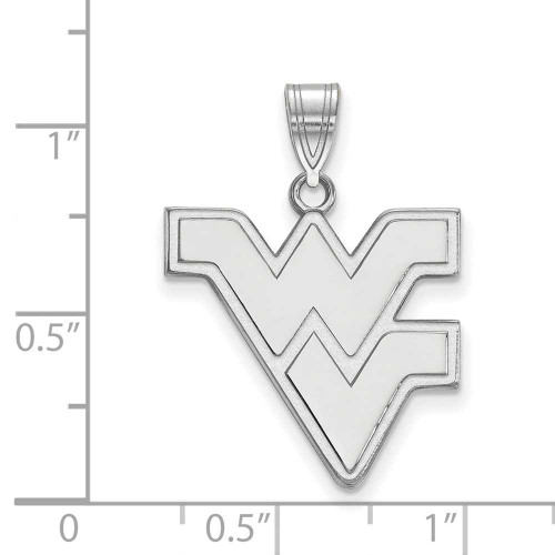 Image of Sterling Silver West Virginia University Large Pendant by LogoArt (SS004WVU)