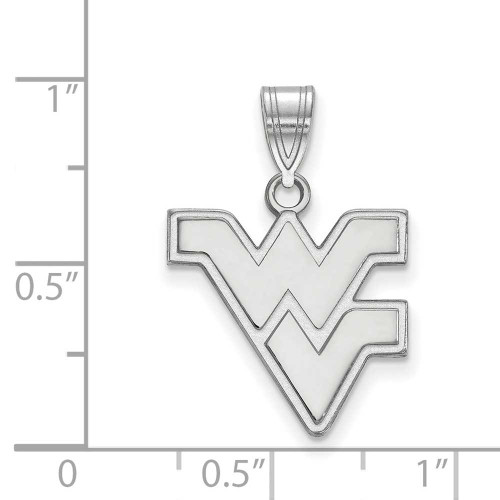 Image of Sterling Silver West Virginia University Medium Pendant by LogoArt (SS003WVU)