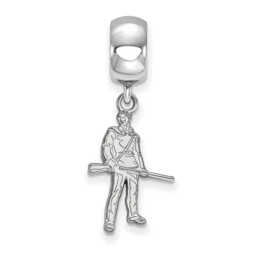 Image of Sterling Silver West Virginia University Small Dangle Bead by LogoArt (SS060WVU)
