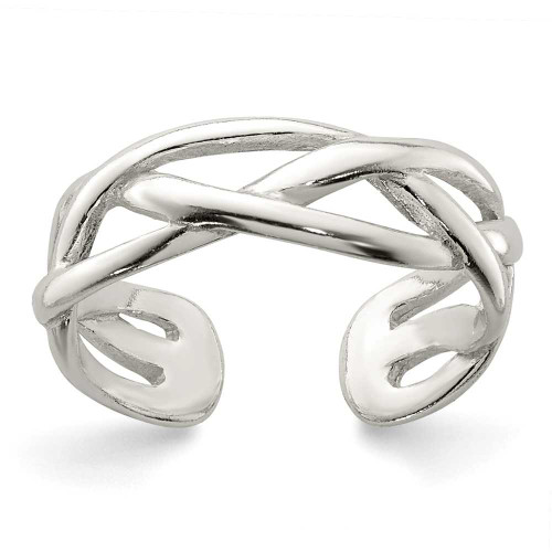 Image of Sterling Silver Woven Cutout Toe Ring
