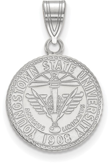 Sterling Silver Youngstown State University Medium Crest Pendant by LogoArt