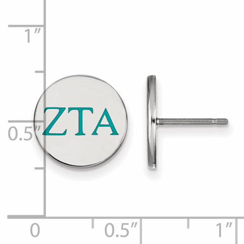 Sterling Silver Zeta Tau Alpha Enamel Post Earrings by LogoArt (SS032ZTA)