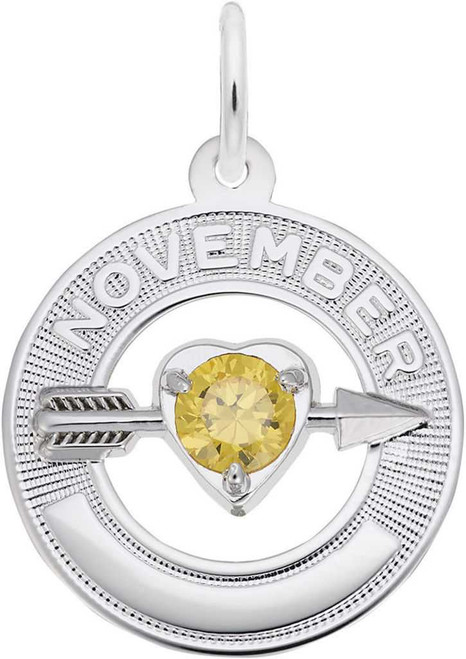 Image of Synthetic Crystal Simulated Birthstone Charms Collection - November (Choose Metal) by Rembrandt