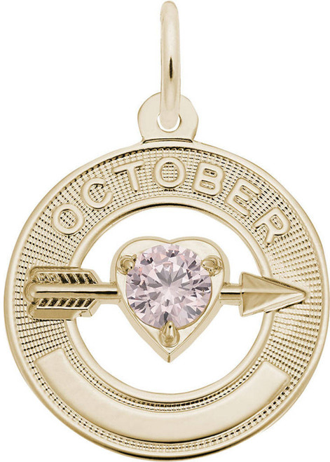 Synthetic Crystal Simulated Birthstone Charms Collection - October (Choose Metal) by Rembrandt