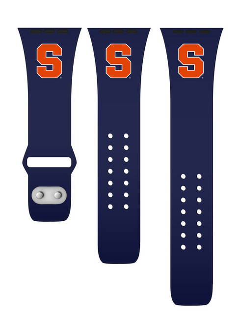 Syracuse University Silicone Watch Band Compatible with Apple Watch - 42mm/44mm Navy Blue