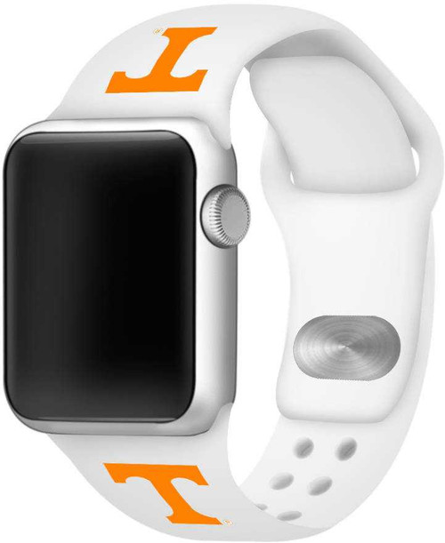 Image of Tennessee Volunteers Silicone Watch Band Compatible with Apple Watch - 42mm/44mm/45mm White C-AB1-125-42