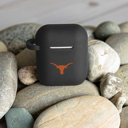 Image of Texas Longhorns Silicone Case Cover Compatible with Apple AirPods Battery Case - Black C-APA1-304