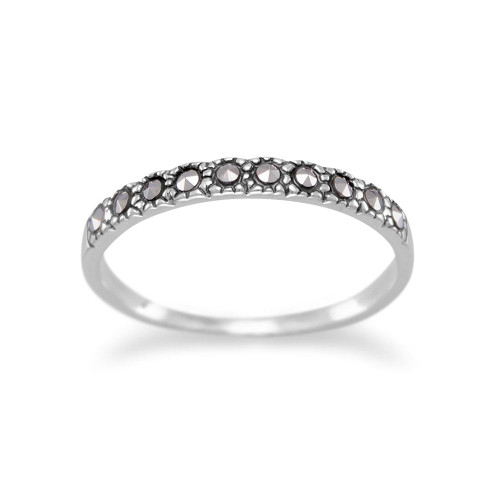 Image of Thin Marcasite Band 925 Sterling Silver