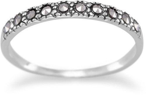 Thin Marcasite Band 925 Sterling Silver
