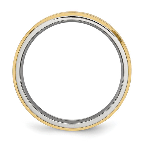 Image of Titanium 5mm Yellow IP-plated Beveled Edge Brushed/Polished Band Ring