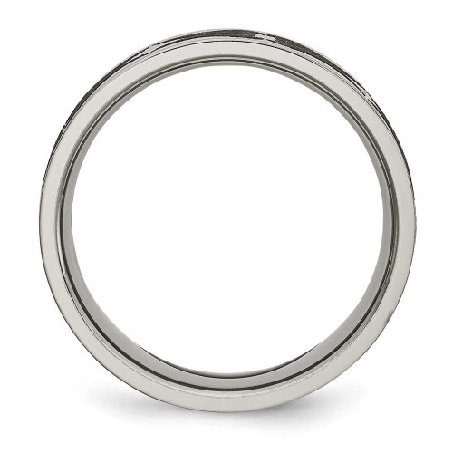 Image of Titanium Flat 8mm Laser Design Polished Band Ring TB3A