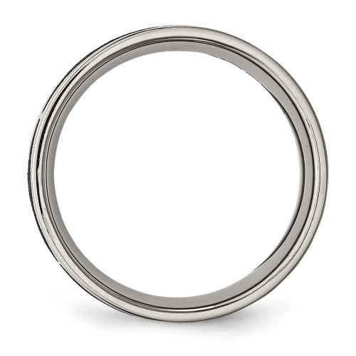 Image of Titanium Flat 8mm Laser Design Polished Band Ring TB3C