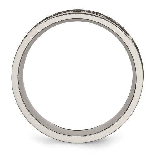 Image of Titanium Flat 8mm Laser Design Polished Band Ring TB3E