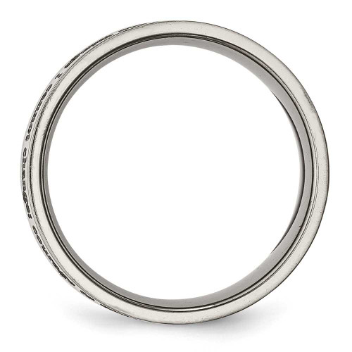 Image of Titanium Flat 8mm Laser Design Polished Band Ring TB3G