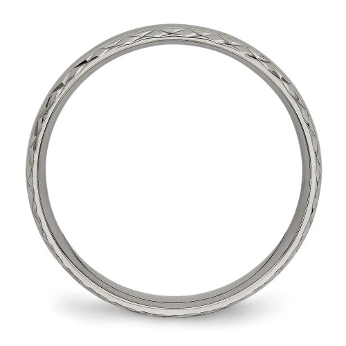 Image of Titanium Polished Grooved Criss Cross Design Ring