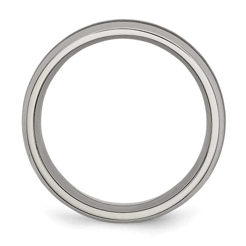 Image of Titanium Polished w/Black Carbon Fiber Inlay 8mm Band Ring