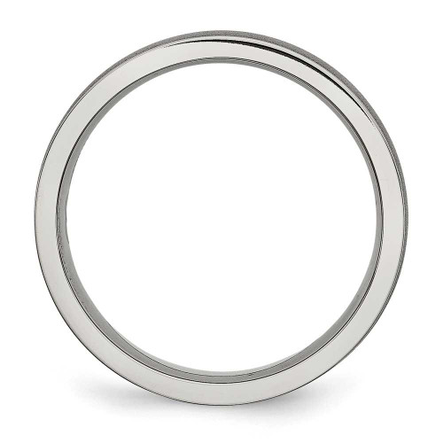 Image of Titanium Ridged Edge 6mm Satin and Polished Band Ring