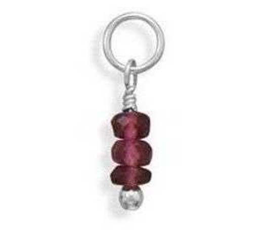 Image of Tourmaline Charm - October Birthstone 925 Sterling Silver