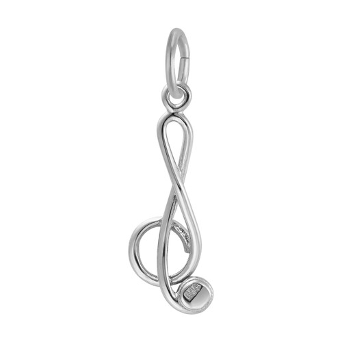 Treble Clef Charm - 0292-Silver-Back