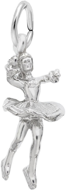 Twirling Ice Skater Charm (Choose Metal) by Rembrandt