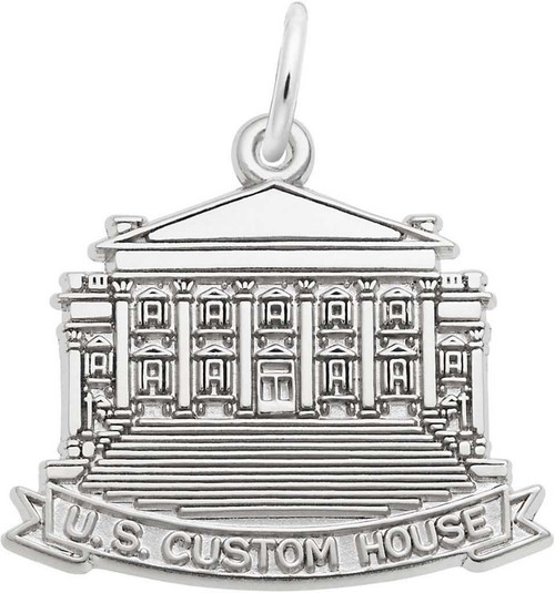 Image of U.S. Custom House Charm (Choose Metal) by Rembrandt