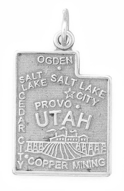 Utah State Charm 925 Sterling Silver