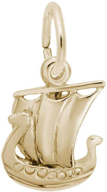 Image of Viking Ship Charm (Choose Metal) by Rembrandt