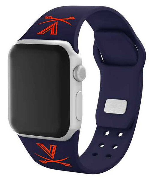 Image of Virginia Cavaliers Silicone Watch Band Compatible with Apple Watch - 38mm/40mm/41mm Navy Blue C-AB1-114-38