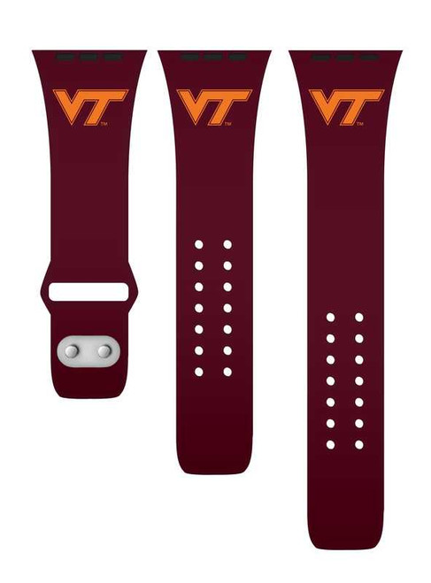 Image of Virginia Tech Hokies Silicone Watch Band Compatible with Apple Watch - 42mm/44mm/45mm Maroon C-AB1-109-42