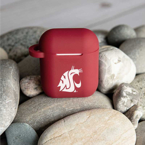 Image of Washington State Cougars Silicone Case Cover Compatible with Apple AirPods Battery Case - Crimson Red C-APA1-162