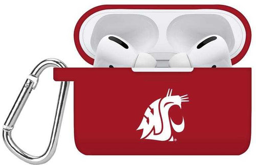 Image of Washington State Cougars Silicone Case Cover Compatible with Apple AirPods PRO Battery Case - Crimson Red C-AAP1-162