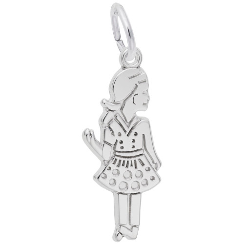 Image of Waving Girl Charm (Choose Metal) by Rembrandt