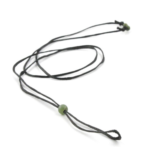 Natural Untreated Wax Cord w/ Nephrite Jade Beads Adjustable