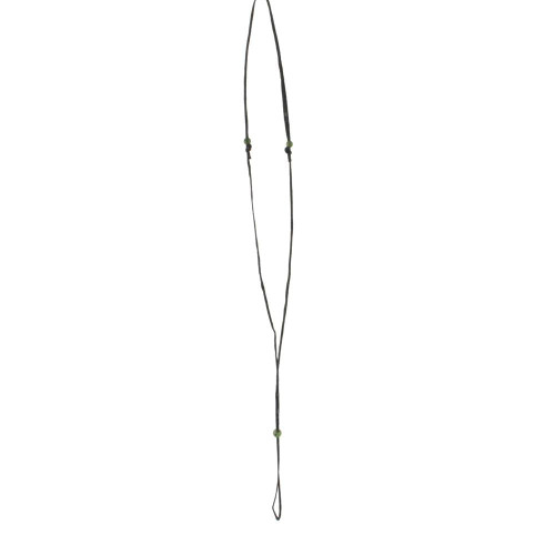 Natural Untreated Wax Cord w/ Nephrite Jade Beads Adjustable
