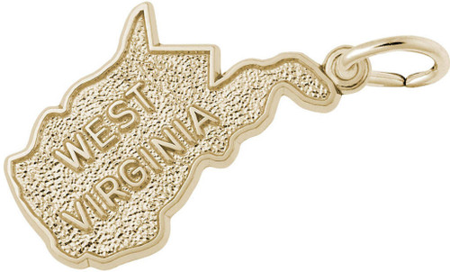 West Virginia Map Charm (Choose Metal) by Rembrandt