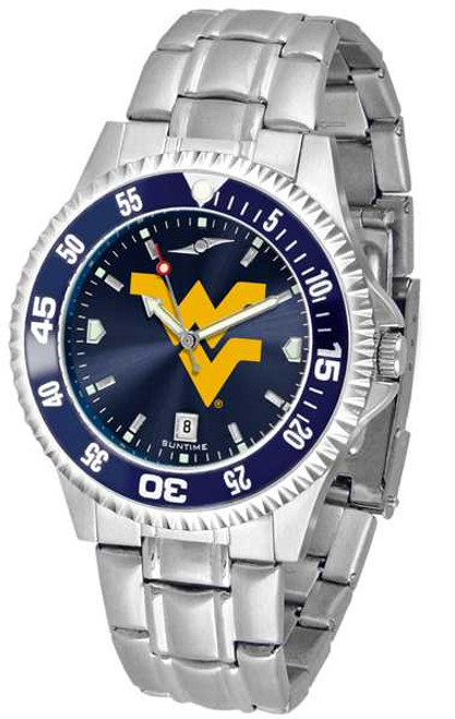 Image of West Virginia Mountaineers Competitor Steel AnoChrome Color Bezel Mens Watch
