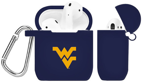 West Virginia Mountaineers Silicone Case Cover Compatible with Apple AirPods Battery Case - Navy Blue