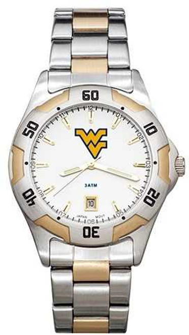 Image of West Virginia University All-Pro Mens Two-Tone Watch W/Bracelet by LogoArt