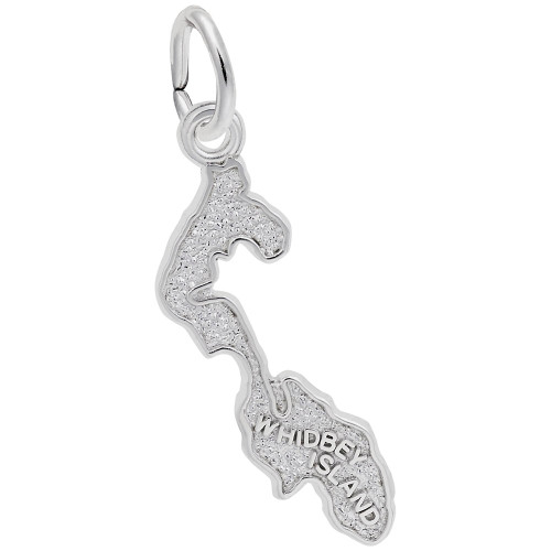 Image of Whidbey Island Map Charm (Choose Metal) by Rembrandt