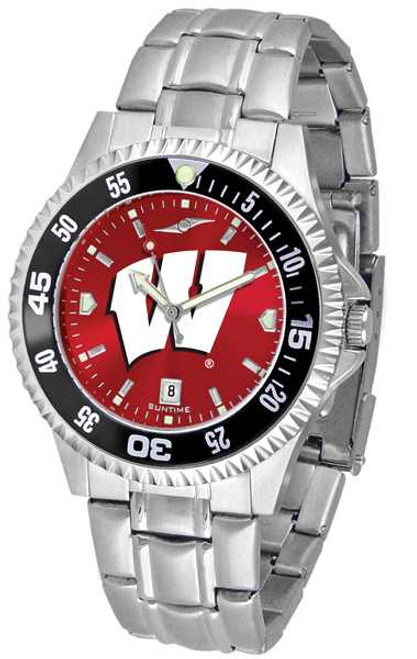 Image of Wisconsin Badgers Competitor Steel AnoChrome Color Bezel Mens Watch