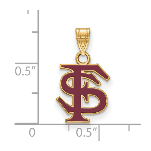 Image of Yellow Sterling Silver LogoArt Florida State University Medium Enamel Pendant