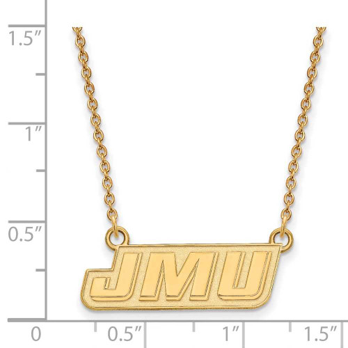 Image of Yellow Sterling Silver LogoArt James Madison University Small Pendant Necklace