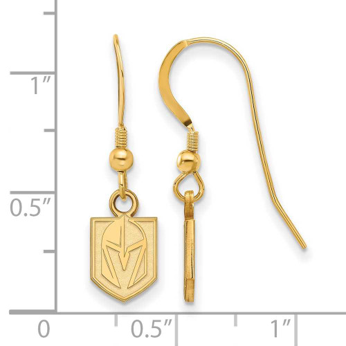 Image of Yellow Sterling Silver NHL LogoArt Vegas Golden Knights XS Dangle Earrings Wire