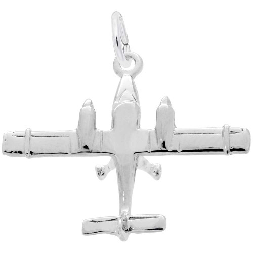 Image of Dual Engine Airplane Charm (Choose Metal) by Rembrandt