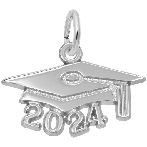 Image of Grad Cap 2024 Large Charm (Choose Metal) by Rembrandt